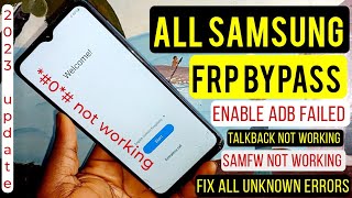 Samsung A12 A21 A20 A03 A02 A50 S10e S8 Frp Bypass 2023 Android111213 Fix Adb Enable Fail [upl. by Erinn422]