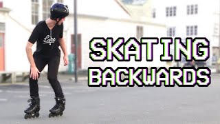 How to Skate Backwards on Inline Skates  Beginner Rollerblading Tutorial [upl. by Kieryt]