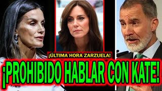 🔴BOMBA ZARZUELA PROHÍBE a Letizia Ortiz LLAMAR a Kate Middleton tras COMUNICADO por Felipe VI [upl. by Varuag]