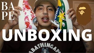 BAPESTAS UNBOXING DETAILED  SIZING  BAPE OG SHOES VS NOW [upl. by Ridan]