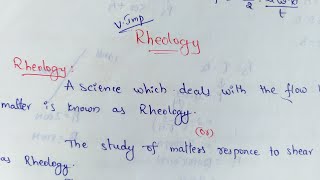 Rheology  Rheology In Telugu  Rheological Behaviour Of Fluids [upl. by Htenek]