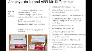 Anaphylaxis kit and AEFI Kit Difference [upl. by Ainekahs]