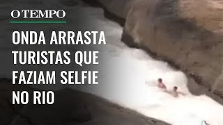 Turistas são jogados ao mar quando faziam selfie na Pedra do Arpoador no Rio de Janeiro [upl. by Todd]