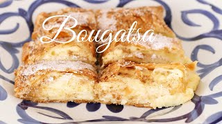 HOW TO MAKE GREEK BOUGATSA WITH PUFF PASTRY  EASY RECIPE  CUSTARD FILLED PASTRY  DESSERT [upl. by Adnohser]