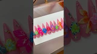 Press on nail art designs 3dflowers nailart pressonnailsbusiness [upl. by Austin]