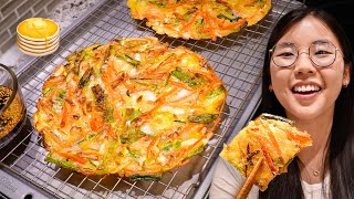 CRISPY Korean Vegetable Pancake 🥞 The TRENDING way to eat your veggies [upl. by Htir738]