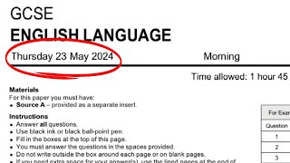 2024 GCSE English Language Paper PREDICTIONS  Timings ⏰ gcse gcsepredictions [upl. by Diet]