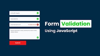 How To Make Form Validation Using JavaScript  Validate Form Using JavaScript [upl. by Yennej724]