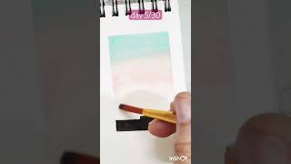 easy watercolor landscape  easy watercolor technique watercolorpainting watercolor shorts art [upl. by Cantlon]