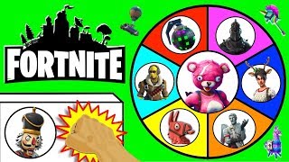 FORTNITE SPINNING WHEEL SLIME GAME w Fortnite Figures Merch  Funko [upl. by Phedra492]