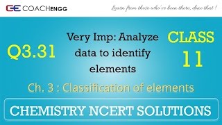 Classification of Elements Q331 Chapter 3 CHEMISTRY NCERT Solutions Class 11 [upl. by Butterworth830]