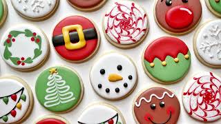 10 EASY CIRCLE CHRISTMAS COOKIES  Santa Snowman Rudolf Tree Snowflake Wreath Elf Gingerbread [upl. by Gollin]