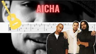 Aicha  Outlandish Khaled I Easy Guitar TABTutorial [upl. by Stephani]