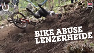 MTB Suspension in ACTION Lenzerheide MTB World Cup DH in Slow Motion [upl. by Ahseim]