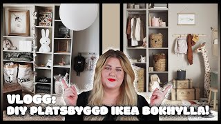 VLOGG Platsbyggd bokhylla  DIY IKEA hack  inredning billy bokhylla till barnrum [upl. by Melton596]