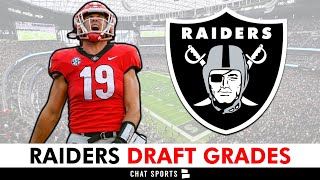 Raiders Draft Grades Las Vegas Raiders Pick Brock Bowers At 13 Pick In Round 1  2024 NFL Draft [upl. by Henden]