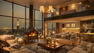 Rainy Evening in Paris Cozy Apartment Ambience with Smooth Jazz Saxophone amp Fireplace [upl. by Adiuqram]