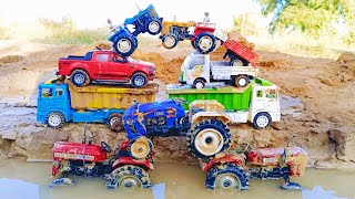 Toy Cartoon Video  Dumper Truck Accident  Stuck in Mud  Tractor  Gadi  Tipper  Parth Kids [upl. by Tebazile]