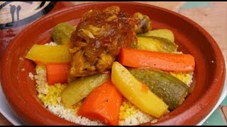 Moroccan Couscous recipe How to make Couscous with meat Couscous Marocain الكسكس المغربي [upl. by Avirt]