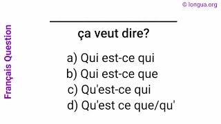 Question français Frage auf Französisch questce que qui estce qui questce que ça veut dire [upl. by Ettereve]