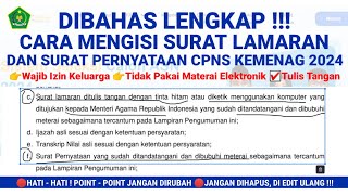 LENGKAP  CARA MENGISI SURAT LAMARAN amp SURAT PERNYATAAN CPNS KEMENAG 2024  JANGAN SAMPAI SALAH [upl. by Ahsehat]