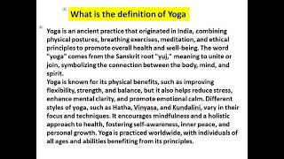 what is the definition of yoga [upl. by Driskill420]