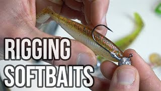 How to rig a softbait on to different hooks jighead offset hook dropshot [upl. by Akenat]