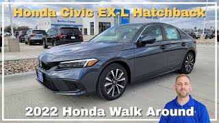 2022 Honda Civic EXL Hatchback Walk Around Review [upl. by Ayamahs]