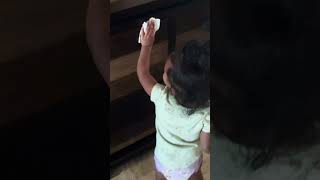 Does your baby clean too cutebabies babygirlfunnyvideoshorts blackbabies reels youtibeshorts [upl. by Noivad]