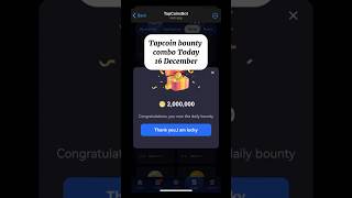 Tapcoin bounty today 16 DecemberTap coin daily combo todayTap coin daily bounty shortvideo fyp [upl. by Shuler]