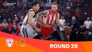 OlympiacosPanathinaikos  Round 29 Highlights  202324 Turkish Airlines EuroLeague [upl. by Skerl]