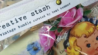 Creative VINTAGE stash BUNDLES New in my shop Junk Journals assemblages art projects crafting [upl. by Myrta999]