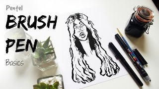 How To Draw With a Pentel Brush Pen · Beginners Tips · SemiSkimmedMin [upl. by Coh229]