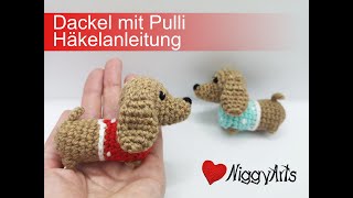 Häkelanleitung Dackel mit Pulli [upl. by Gus]