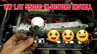 Vw 18t jetta 18t gti 18t audi 18t 550cc injectors installupgrade [upl. by Lertnom]