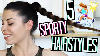 5 EASY SPORTY HAIRSTYLES  5 ACCONCIATURE FACILISSIME PER FARE SPORT E NON SOLO  Adriana Spink [upl. by Aitital]