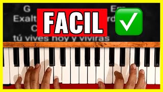 Como tocar EXÁLTATE Marcos Witt  Tutorial de piano cristiano facil [upl. by Ecinaj749]