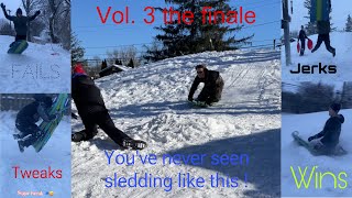 Sledding wins fails and bails Vol 3 🛷💥the last snow [upl. by Notsuh419]