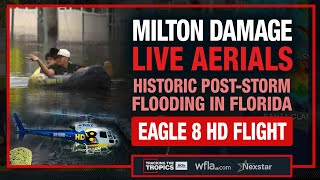 NOW DAMAGE SURVEY FLIGHT  Hurricane Milton Flooding Damage Outages Gas Shortages  Eagle 8 HD [upl. by Eldin867]