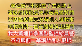 老公被刀刺死在了主臥牀上，客臥的我疑是兇手被員警質問，只因監控顯示沒有別人進我家，可我明明一直在睡覺沒出過門，我大驚連忙拿客臥監控給員警，不料眼前一幕讓所有人傻眼 [upl. by Bravar]