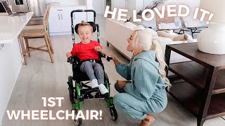 3 YEAR OLD WITH CEREBRAL PALSY GETS HIS FIRST WHEELCHAIR EMOTIONAL [upl. by Anilejna814]