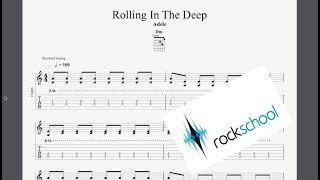 Rollin in the deep Rockschool Grade 1 Guitar Play Along [upl. by Annaehs]