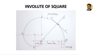 Involute of Square  Engineering Curves  Engineering Drawing [upl. by Anasxor]