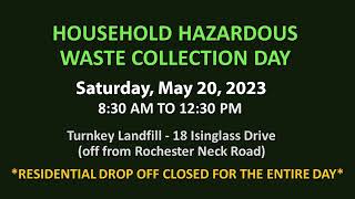 Household Hazardous Waste Collection Day  May 20 2023 [upl. by Anairda97]