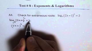 Extraneous Roots of Logarithms A4 [upl. by Nohpets]