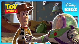 Woody Meets Buzz 🤠👨‍🚀  Toy Story  Disney Kids [upl. by Aniez]