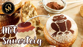 Wunderschöne Sauerteig Deko Brötchen so arbeitest du mit Mehlschablonen [upl. by Edialeda]