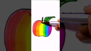 Apple painting and Colouring colors shorts art reels [upl. by Aitropal90]