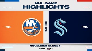 NHL Highlights  Islanders vs Kraken  November 16 2024 [upl. by Nove238]