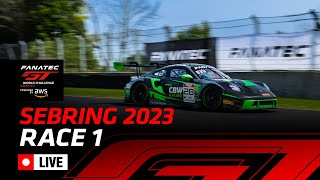 LIVE  Race 1  Sebring  Fanatec GT World Challenge Powered by AWS 2023 [upl. by Ful]